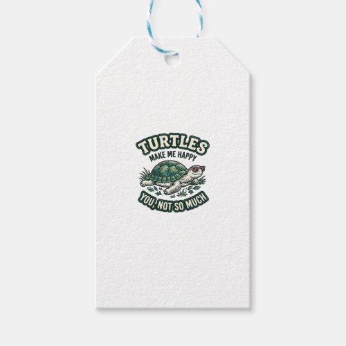 Funny Turtle Make Me Happy Vintage  Gift Tags