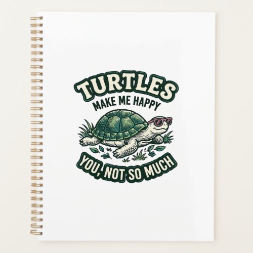 Funny Turtle Make Me Happy Vintage  Planner