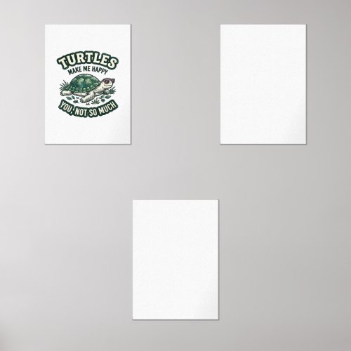 Funny Turtle Make Me Happy Vintage  Wall Art Sets