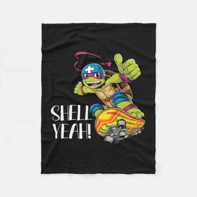 Funny Turtle On Skateboard With Shell Yeah Skatebo Fleece Blanket (Front)