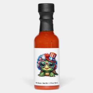 Funny Turtle Patriotic USA Flag Sunglass Hot Sauces