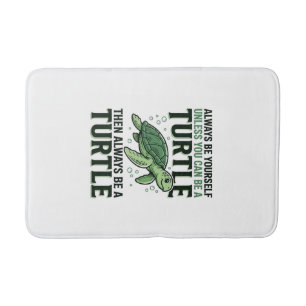 Funny Turtle Quote Vintage Engraving Design_1 Bath Mat