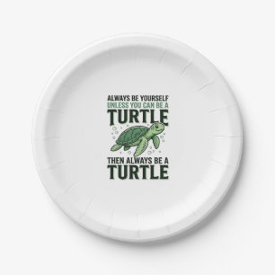 Funny Turtle Quote Vintage Engraving Design_1 Paper Plates