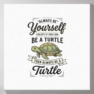 Funny Turtle Quote Vintage Engraving Design (2)_1 Canvas Photo Tile