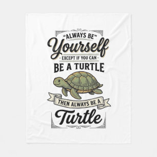 Funny Turtle Quote Vintage Engraving Design (2)_1 Fleece Blanket