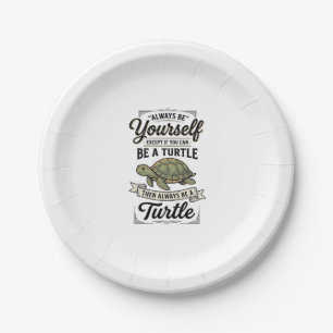 Funny Turtle Quote Vintage Engraving Design (2)_1 Paper Plates