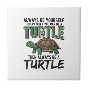 Funny Turtle Quote Vintage Vector Design_1 Ceramic Tile