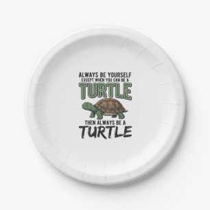 Funny Turtle Quote Vintage Vector Design_1 Paper Plates