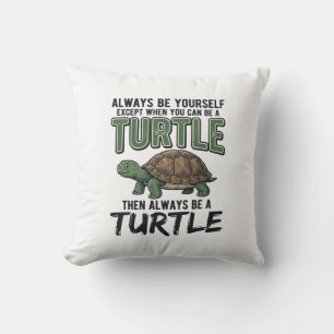 Funny Turtle Quote Vintage Vector Design_1 Throw Pillow