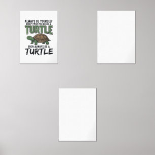 Funny Turtle Quote Vintage Vector Design_1 Wall Art Sets