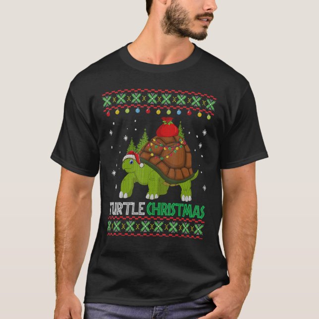 Funny Turtle Santa Ugly Christmas Sweater (Front)