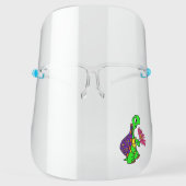Funny Turtle with Daisy Flower Cartoon Face Shield (Front)