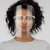 Funny Turtle with Daisy Flower Cartoon Face Shield (Insitu)