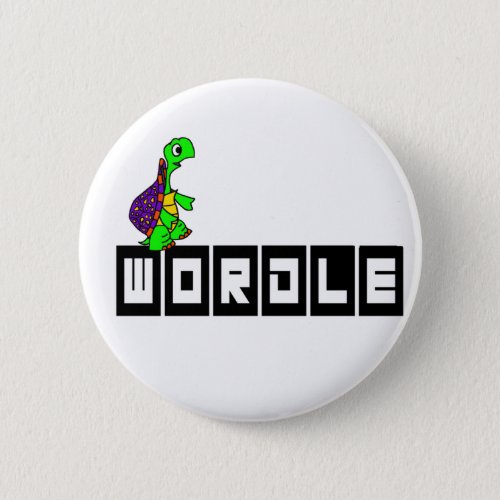 Funny Turtle Wordle Word Game Cartoon Button