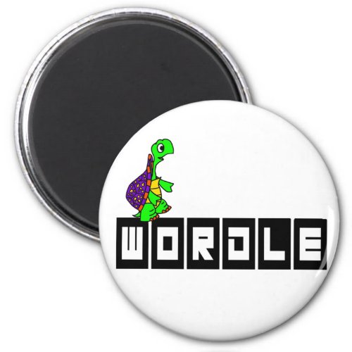 Funny Turtle Wordle Word Game Cartoon Magnet