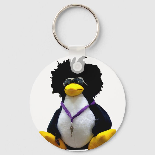 Funny Tux Llavero Keychain (Front)
