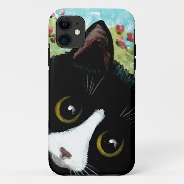 Funny Tuxedo Cat Creationarts Case-Mate iPhone Cas Case-Mate iPhone Case (Back)