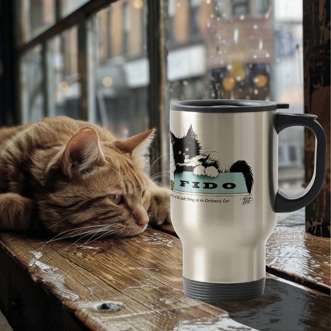 Funny Tuxedo Cat Dog's Bowl P{purple Travel Mug (Creator Uploaded)