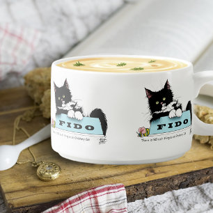 Funny Tuxedo Cat Dog's Bowl Purple