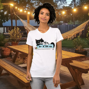 Funny Tuxedo Cat Dog's Bowl Purple T-Shirt