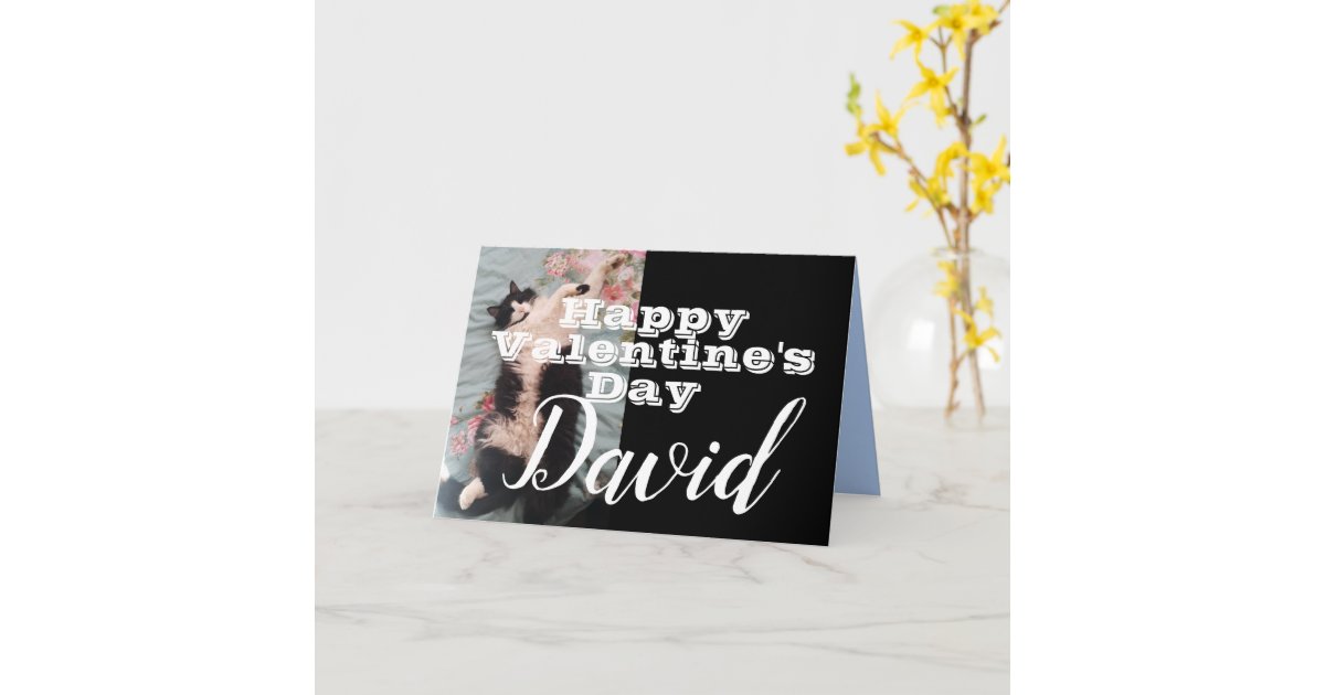 Funny Tuxedo Cat Happy Valentine's Day Name Card | Zazzle Funny Tuxedo Cat Happy Valentine's Day Name Card | Zazzle