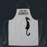 Funny Tuxedo Cat Made From Scratch Apron<br><div class="desc">A fun apron for Tuxedo cat people. Perfect for baking,  outdoor BBQ,  pet groomers,  painters and more. "Made from Scratch" with black and white cat hanging on. Makes a great gift!</div>