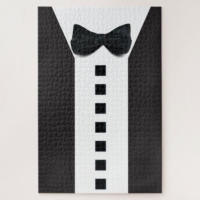 Funny Tuxedo 🎩 Cute Minimalist Elegance Jigsaw Puzzle (Vertical)