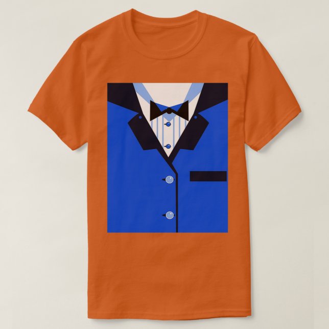 Funny Tuxedo Dinner Jacket Blue Black Bowtie Meat  T-Shirt (Design Front)