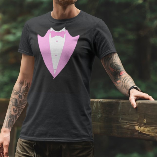 Funny Tuxedo Vest Formal Pink Tie T-Shirt (Creator Uploaded)