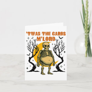Funny Twas The Carbs M'lord Skeleton Retro Spooky Card