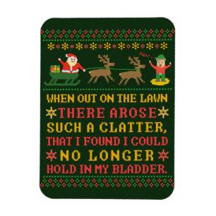 Funny Twas the Night Before Christmas Humorous Magnet