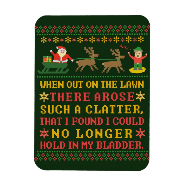 Funny Twas the Night Before Christmas Humorous Magnet (Vertical)
