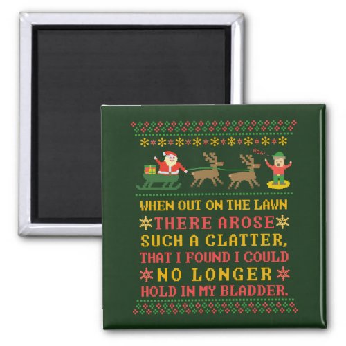 Funny Twas the Night Before Christmas Humorous Magnet