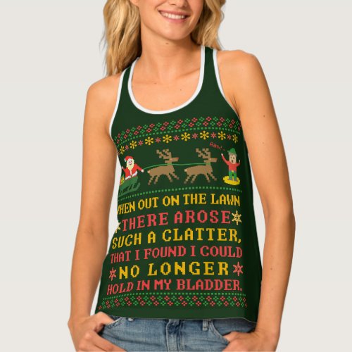 Funny Twas the Night Before Christmas Humorous Tank Top