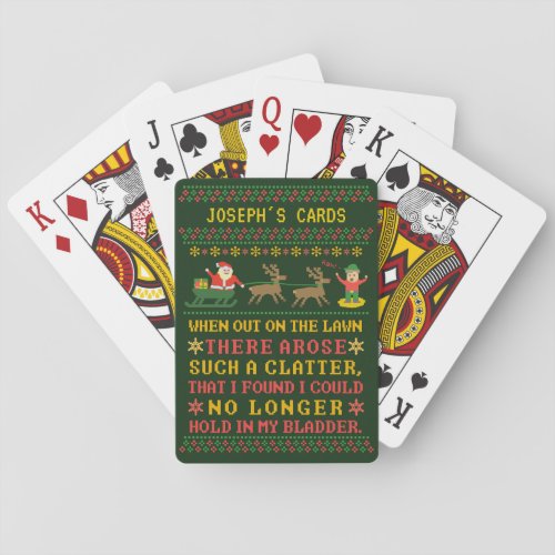 Funny Twas the Night Before Christmas Personalized Playing Cards
