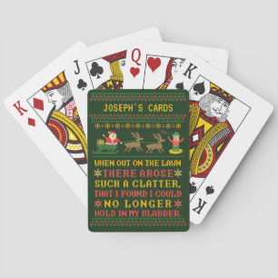 Funny Twas the Night Before Christmas Personalized Poker Cards
