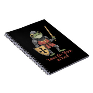 Funny T'was The 'Tism M'Lord Medieval Knight Frog Notebook