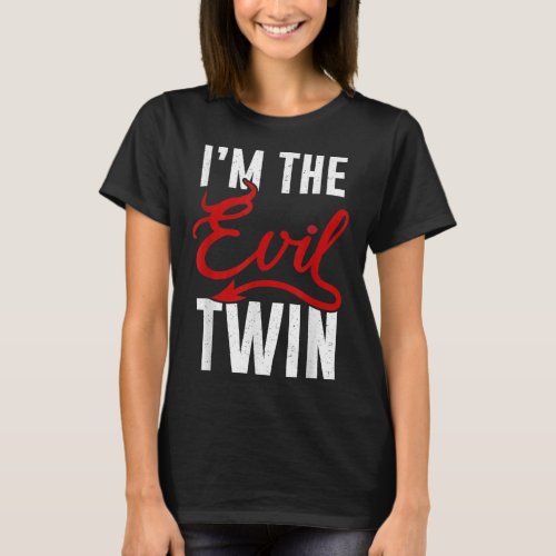 Funny Twin Gift For Evil Kids Boys Girls Cool Matc T_Shirt
