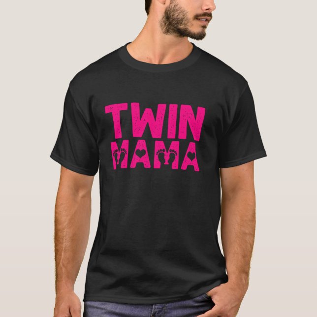 Funny Twin Mom Gift Cool Twin Mama Twice Blessed T T-Shirt (Front)