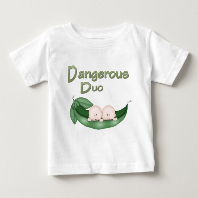 Funny Twins Baby T-Shirt (Front)