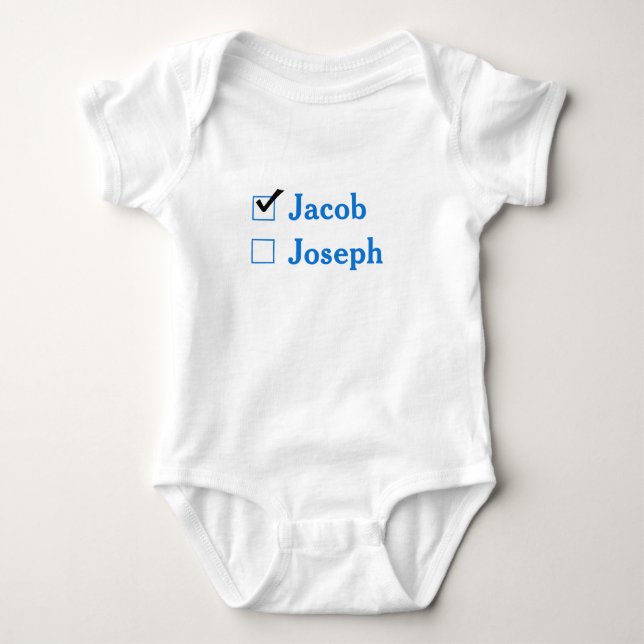 Funny Twins Boys Blue Baby Bodysuit (Front)