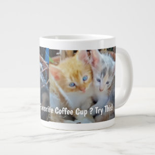 Funny Two Cute Kittens Photo Giant Coffee Mug
