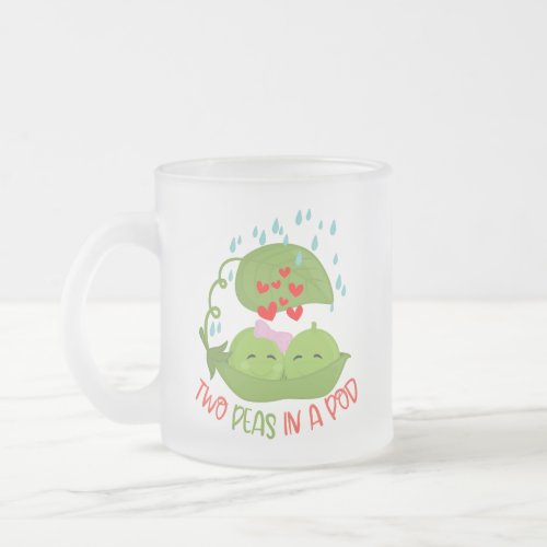 Funny Two Peas in a pod Frosted Glass Coffee Mug