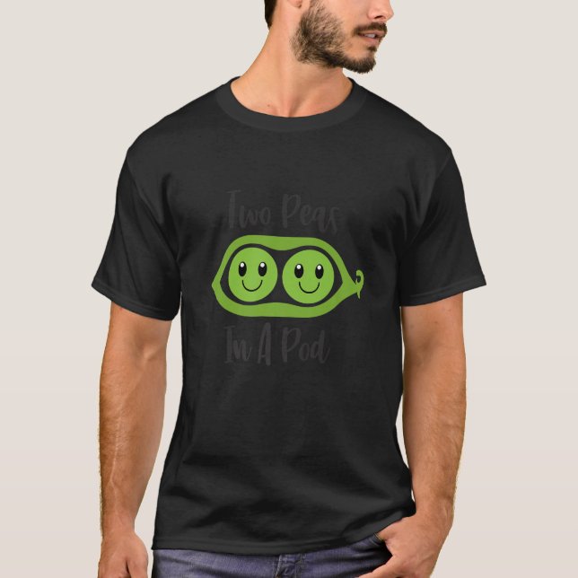Funny Two Peas In A Pod Pea Costum Premium T Shirt (Front)