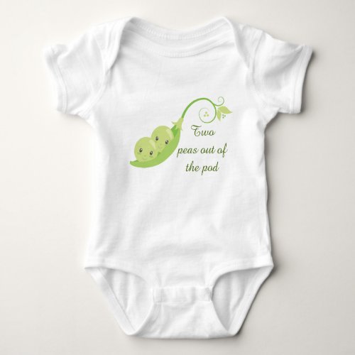 funny two peas out pod add text baby bodysuit