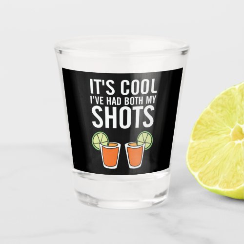 funny two shots tequila word art drinking shot glass
