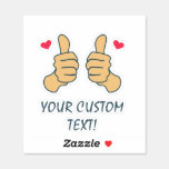 ⭐️ Funny Two Thumbs Up Custom Text Sticker (Recently purchased by K in Omaha, NE)