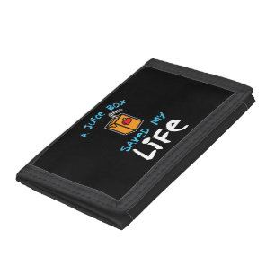 Funny Type 1 Diabetes - Juice Box Saved My Life Tri-fold Wallet