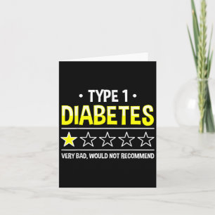 Funny Type 1 Diabetes One Star Humor  Card