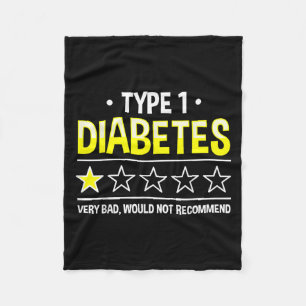 Funny Type 1 Diabetes One Star Humor Fleece Blanket
